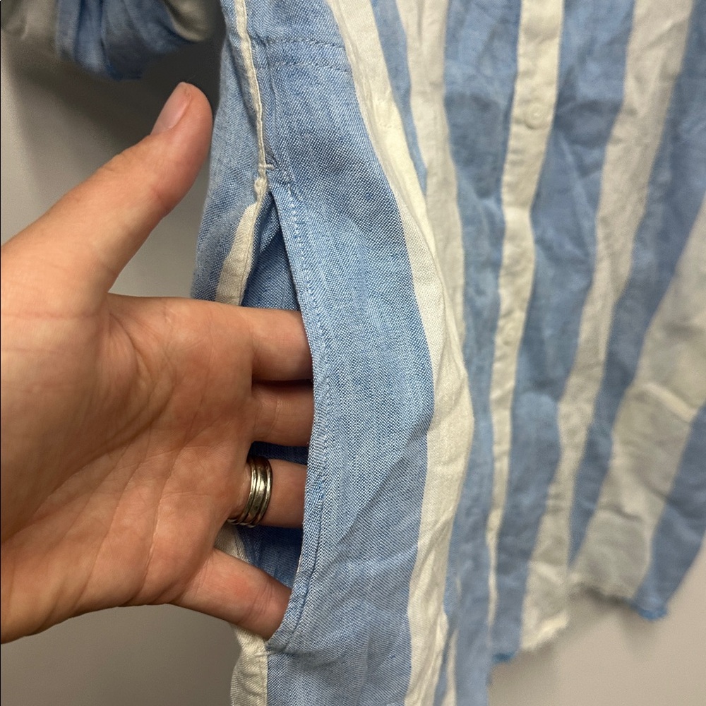 Tommy Bahama Blue and White Striped Shirt - Picture 7 of 8